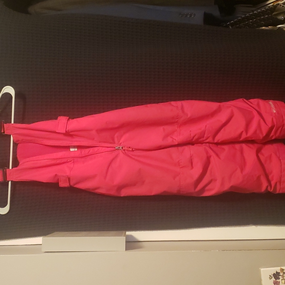 Girls Columbia pink bib snowpants